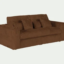 alinea Canapé 3 Places*Canapé 3 places fixe en tissu côtelé - brun rustrel Marron