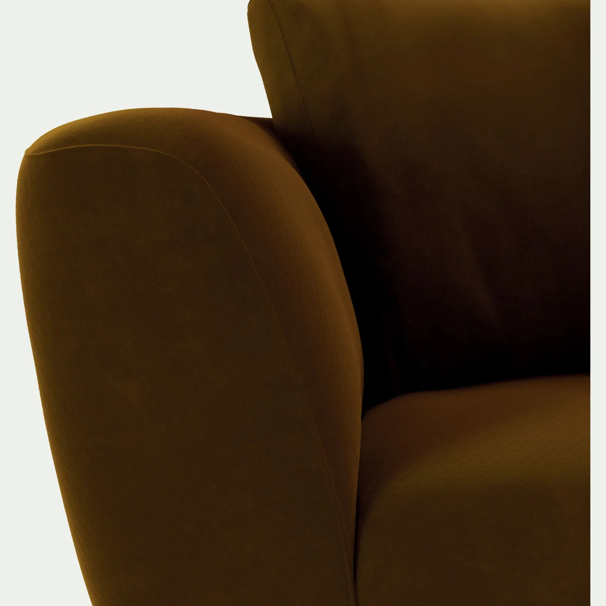 alinea Canapé 2 Places*Canapé 2 places fixe en velours Velvet - bronze Marron
