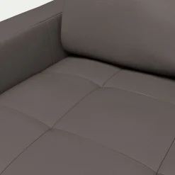alinea Canapé En Cuir|Canapé Convertible*Canapé d'angle convertible en cuir avec accoudoirs 20cm - Taupe