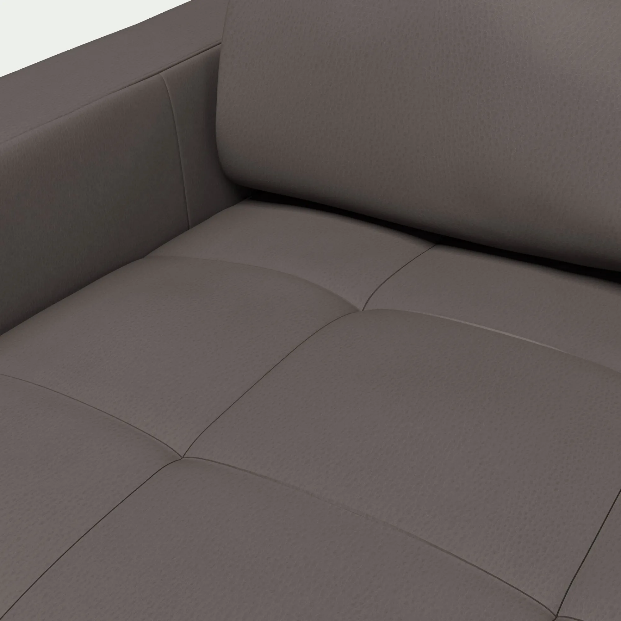 alinea Canapé En Cuir|Canapé Convertible*Canapé d'angle convertible en cuir avec accoudoirs 20cm - Taupe