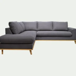 alinea Canapé D'Angle|Canapé 4 Places*Canapé d'angle gauche convertible en tissu Cosmo - anthracite Gris