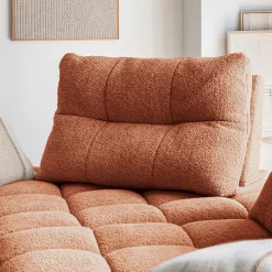 alinea Canapé En Tissu|Canapé 6 Places Et Plus*Canapé d'angle modulable avec chauffeuse et pouf en tissu campo - brun rustrel Marron