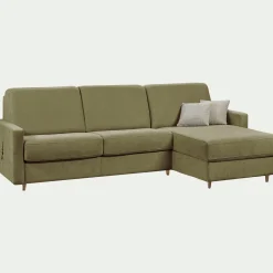 alinea Canapé D'Angle*Canapé d'angle réversible conible en tissu Sogno matelas densité 35kg/m3 - cèdre Vert