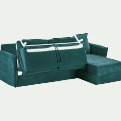 alinea Canapé 3 Places|Canapé Convertible*Canapé d'angle réversible convertible en tissu avec matelas densité 25kg/m3 - gris restanque Bleu