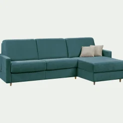 alinea Canapé 3 Places|Canapé D'Angle*Canapé d'angle réversible convertible en tissu Stella matelas densité 25kg/m3 - Bleu