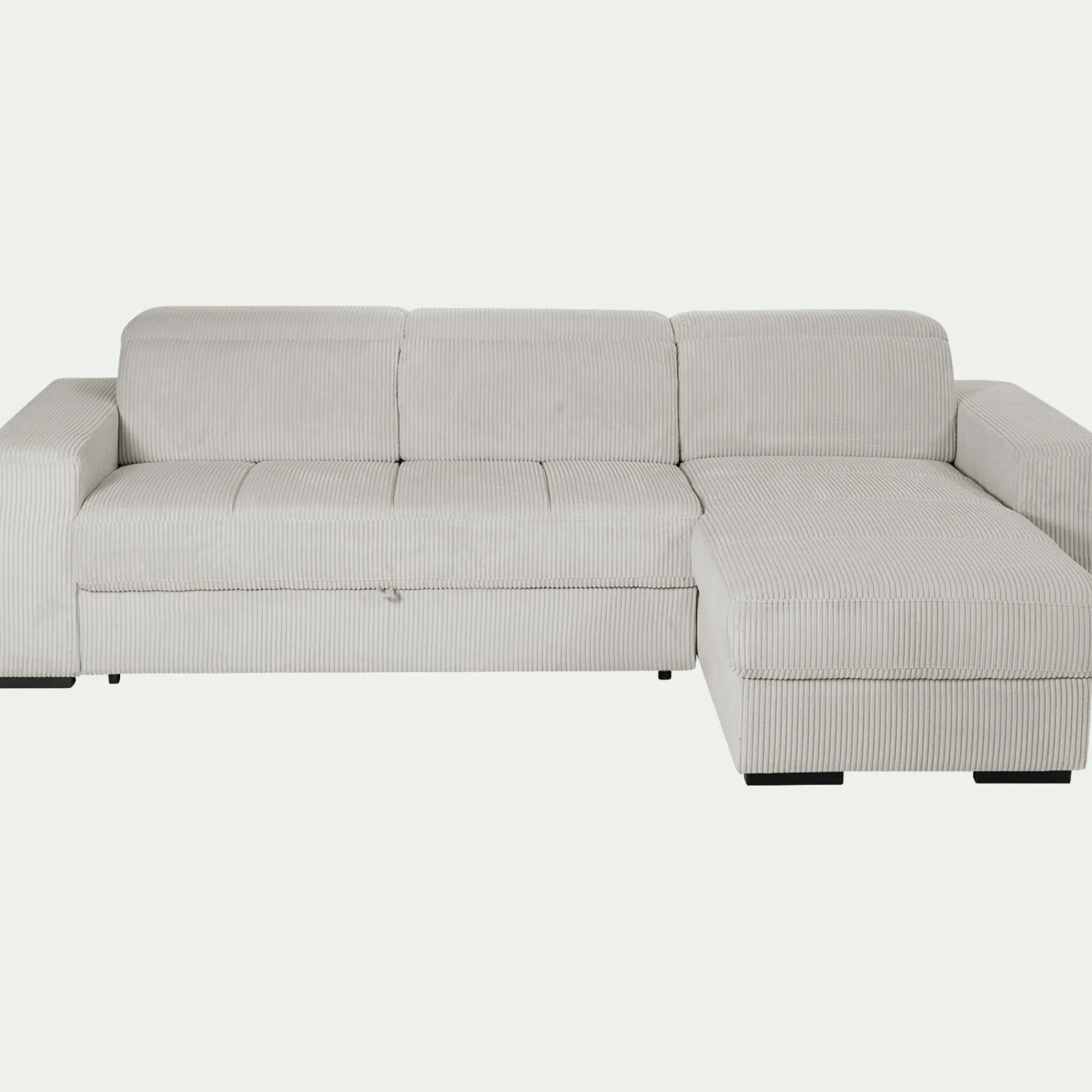 alinea Canapé En Velours|Canapé 4 Places*Canapé d'angle réversible convertible en tissu castello - roucas Beige