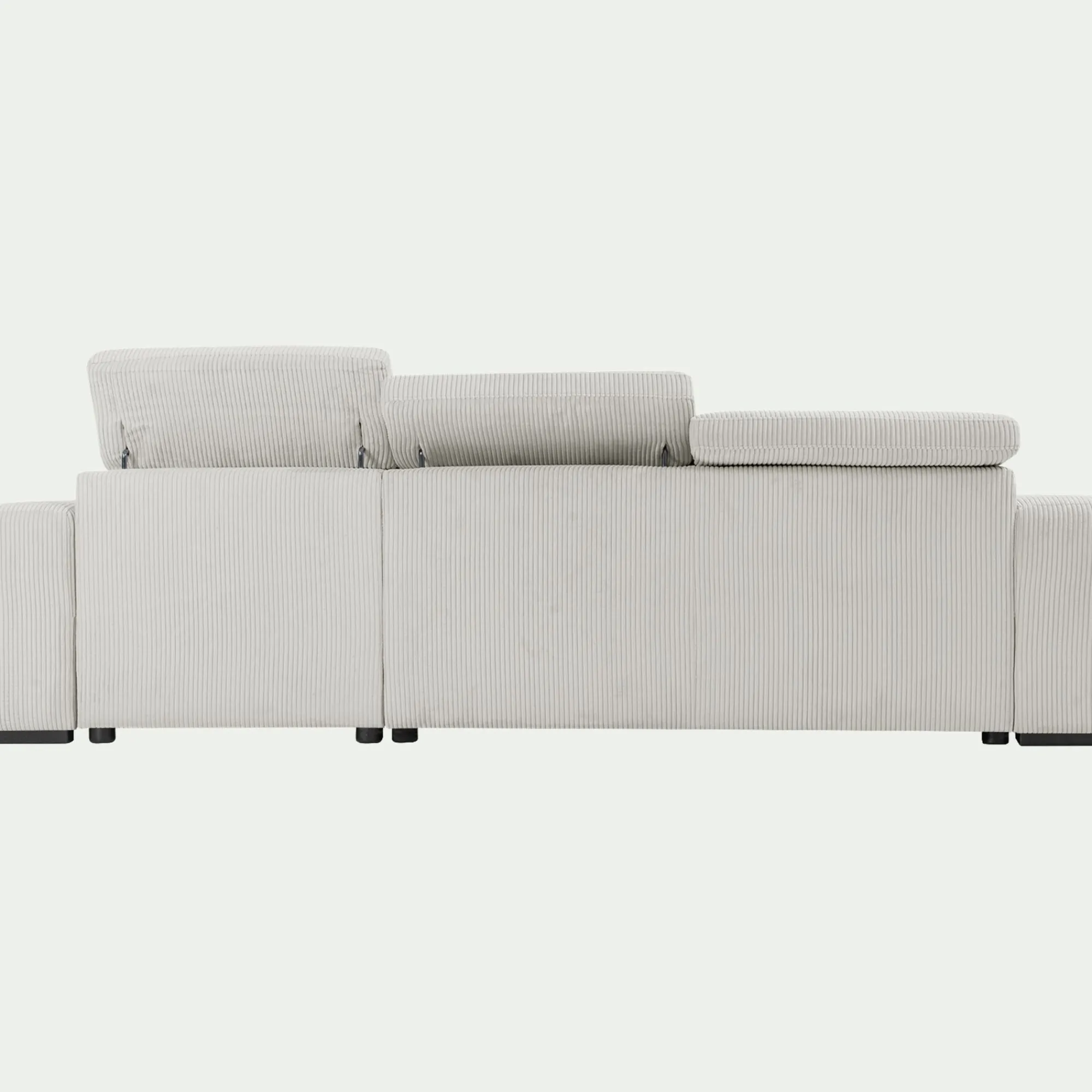 alinea Canapé En Velours|Canapé 4 Places*Canapé d'angle réversible convertible en tissu castello - roucas Beige