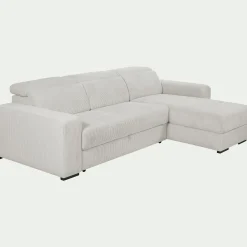 alinea Canapé En Velours|Canapé 4 Places*Canapé d'angle réversible convertible en tissu castello - roucas Beige