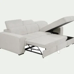 alinea Canapé En Velours|Canapé 4 Places*Canapé d'angle réversible convertible en tissu castello - roucas Beige