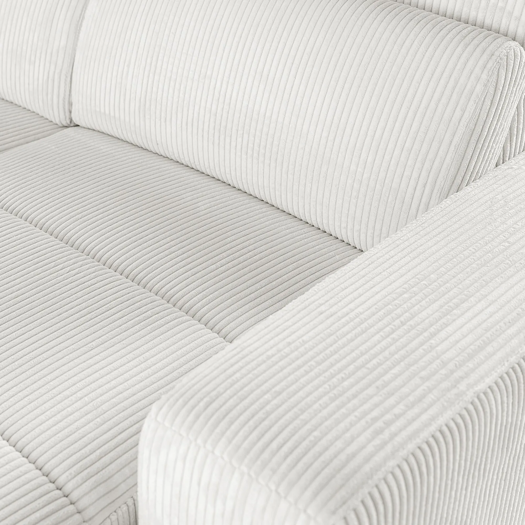 alinea Canapé En Velours|Canapé 4 Places*Canapé d'angle réversible convertible en tissu castello - roucas Beige