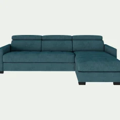 alinea Canapé Convertible|Canapé D'Angle*Canapé d'angle réversible convertible en tissu monclar avec accoudoirs 15cm - niolon Bleu