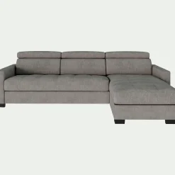 alinea Canapé Convertible|Canapé D'Angle*Canapé d'angle réversible convertible en tissu monclar avec accoudoirs 15cm - taupe Gris