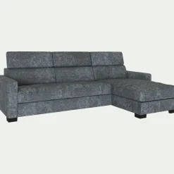 alinea Canapé Convertible|Canapé D'Angle*Canapé d'angle réversible convertible en tissu genesis avec accoudoirs 15cm - ardoise Gris