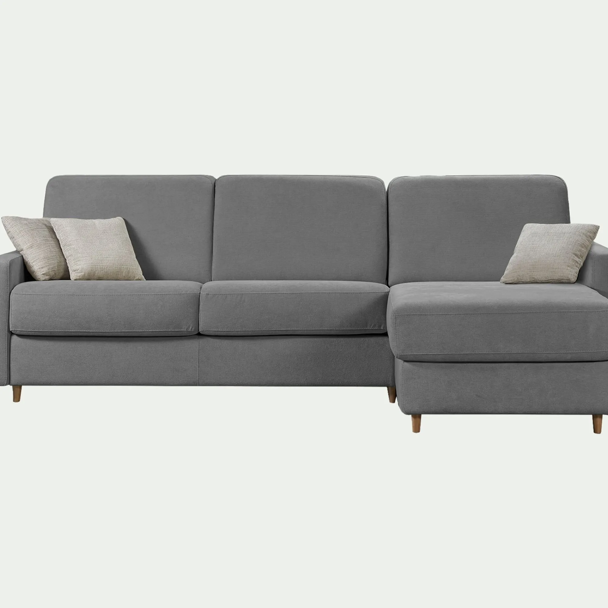alinea Canapé D'Angle|Canapé En Tissu*Canapé d'angle réversible convertible en tissu Stella matelas densité 25kg/m3 - restanque Gris