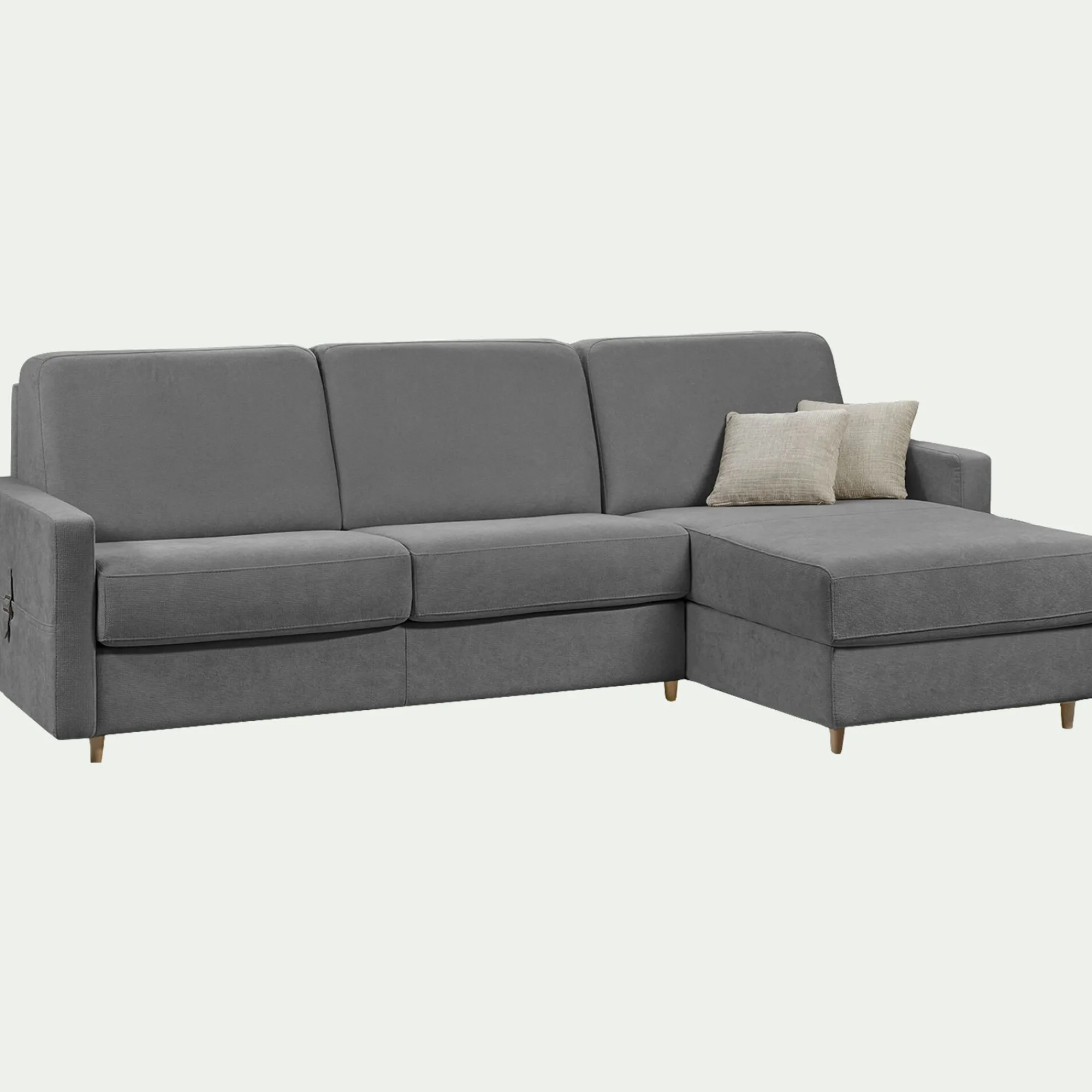 alinea Canapé D'Angle|Canapé En Tissu*Canapé d'angle réversible convertible en tissu Stella matelas densité 25kg/m3 - restanque Gris