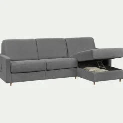 alinea Canapé D'Angle|Canapé En Tissu*Canapé d'angle réversible convertible en tissu Stella matelas densité 25kg/m3 - restanque Gris