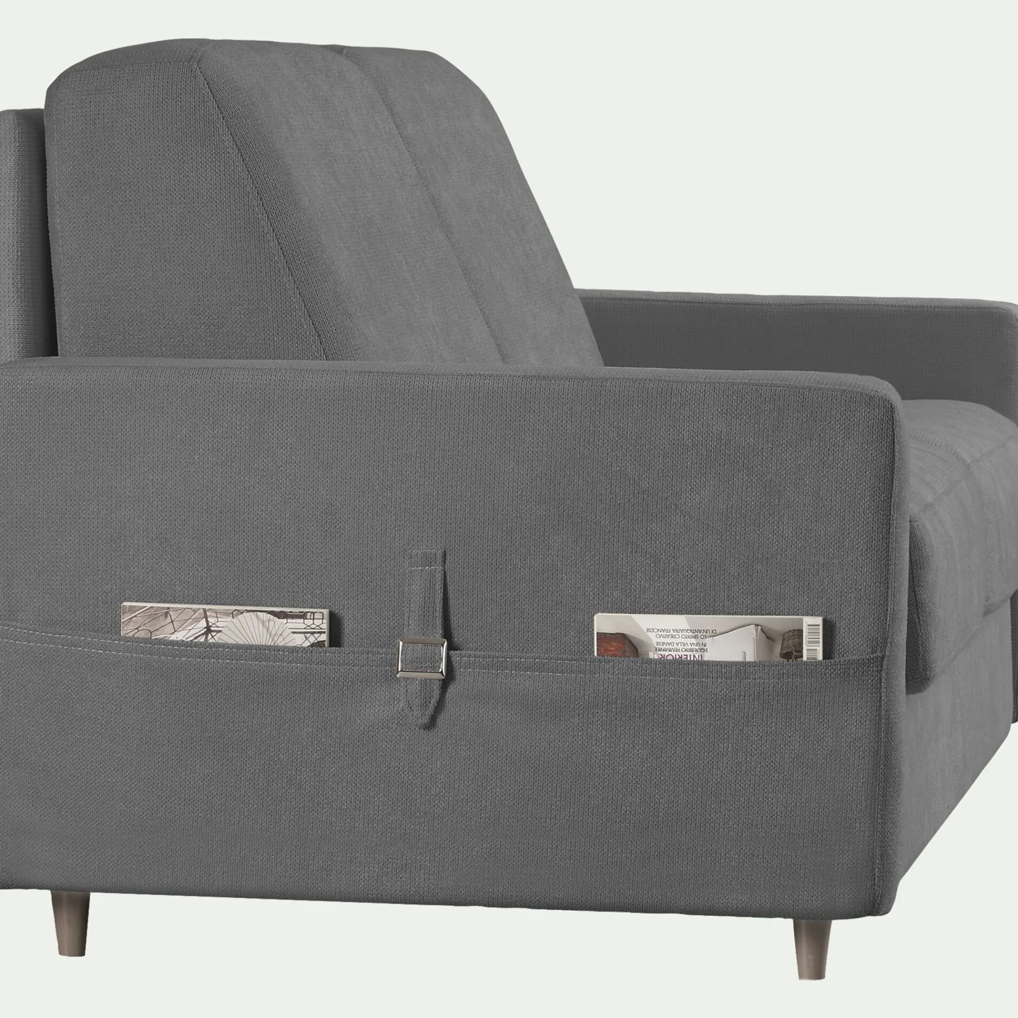 alinea Canapé D'Angle|Canapé En Tissu*Canapé d'angle réversible convertible en tissu Stella matelas densité 25kg/m3 - restanque Gris