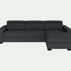 alinea Canapé 3 Places|Canapé D'Angle*Canapé d'angle réversible fixe en tissu pop avec accoudoirs 20cm - anthracite Gris