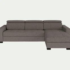 alinea Canapé D'Angle|Canapé En Tissu*Canapé d'angle réversible fixe en tissu pop avec accoudoirs 20cm - taupe Gris