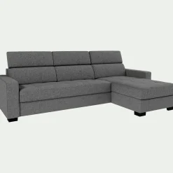 alinea Canapé D'Angle|Canapé En Tissu*Canapé d'angle réversible fixe en tissu pop avec accoudoirs 20cm - moyen Gris