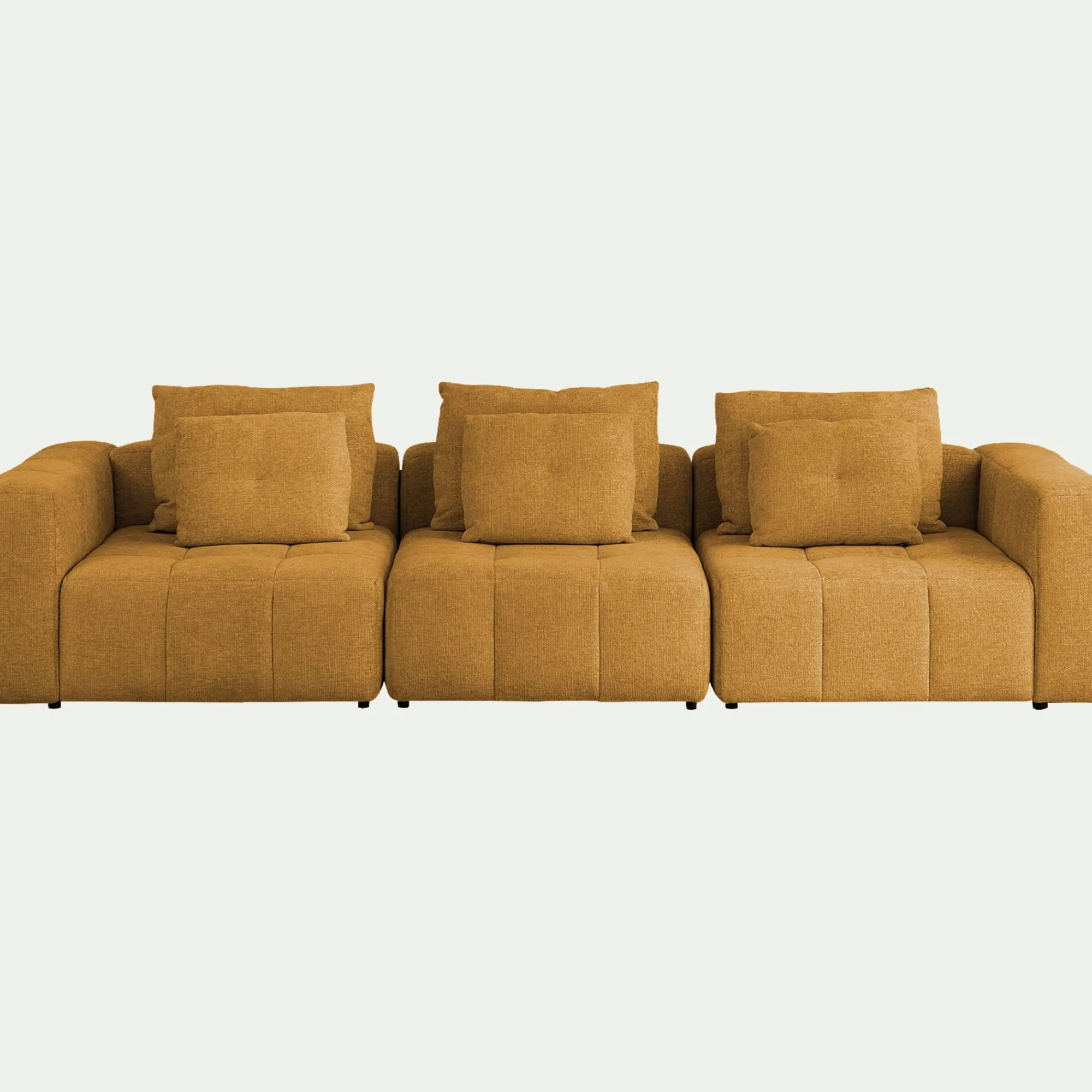 alinea Canapé 3 Places|Canapé Modulable*Canapé droit modulable en tissu Benjo - argan Jaune