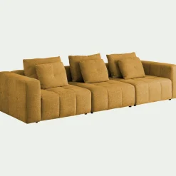 alinea Canapé 3 Places|Canapé Modulable*Canapé droit modulable en tissu Benjo - argan Jaune