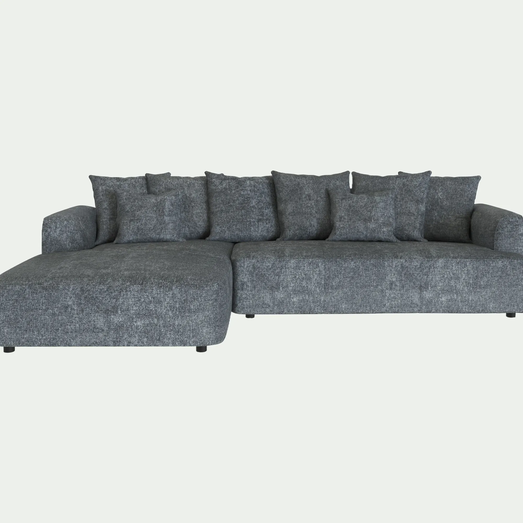 alinea Canapé En Tissu*Canapé grand angle gauche fixe en tissu Genesis - ardoise Gris