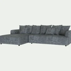 alinea Canapé En Tissu*Canapé grand angle gauche fixe en tissu Genesis - ardoise Gris