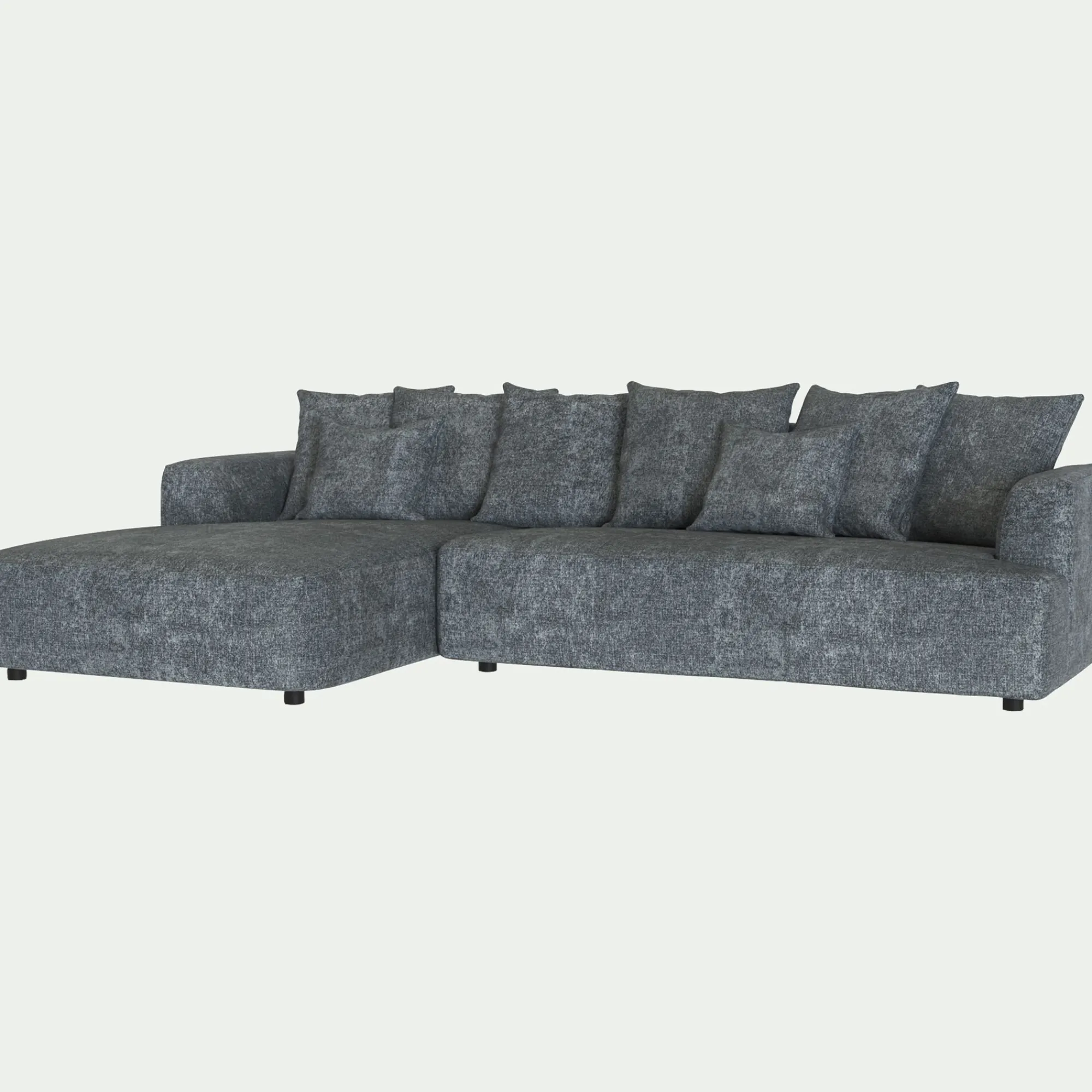 alinea Canapé En Tissu*Canapé grand angle gauche fixe en tissu Genesis - ardoise Gris