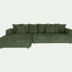 alinea Canapé En Tissu*Canapé grand angle gauche fixe en tissu Genesis - cèdre Vert
