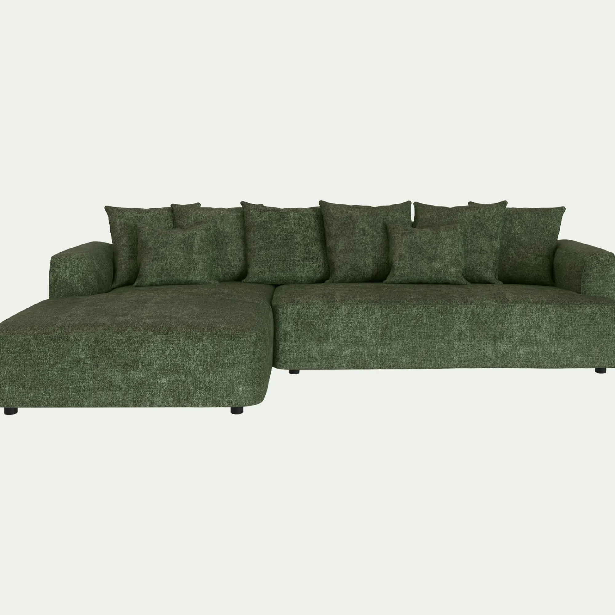 alinea Canapé En Tissu*Canapé grand angle gauche fixe en tissu Genesis - cèdre Vert