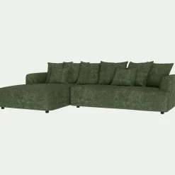 alinea Canapé En Tissu*Canapé grand angle gauche fixe en tissu Genesis - cèdre Vert