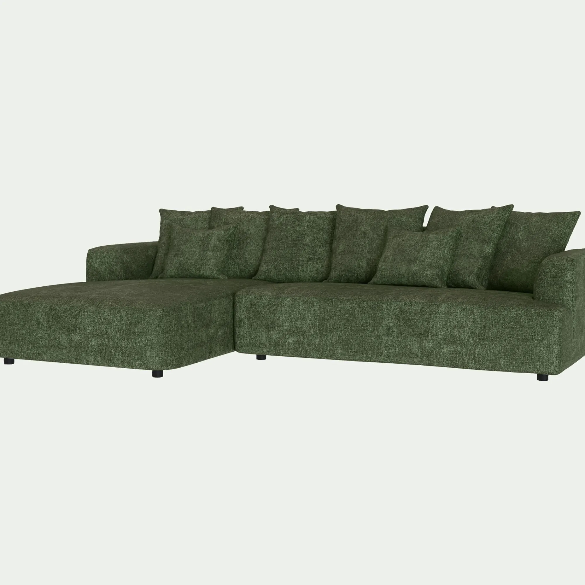 alinea Canapé En Tissu*Canapé grand angle gauche fixe en tissu Genesis - cèdre Vert
