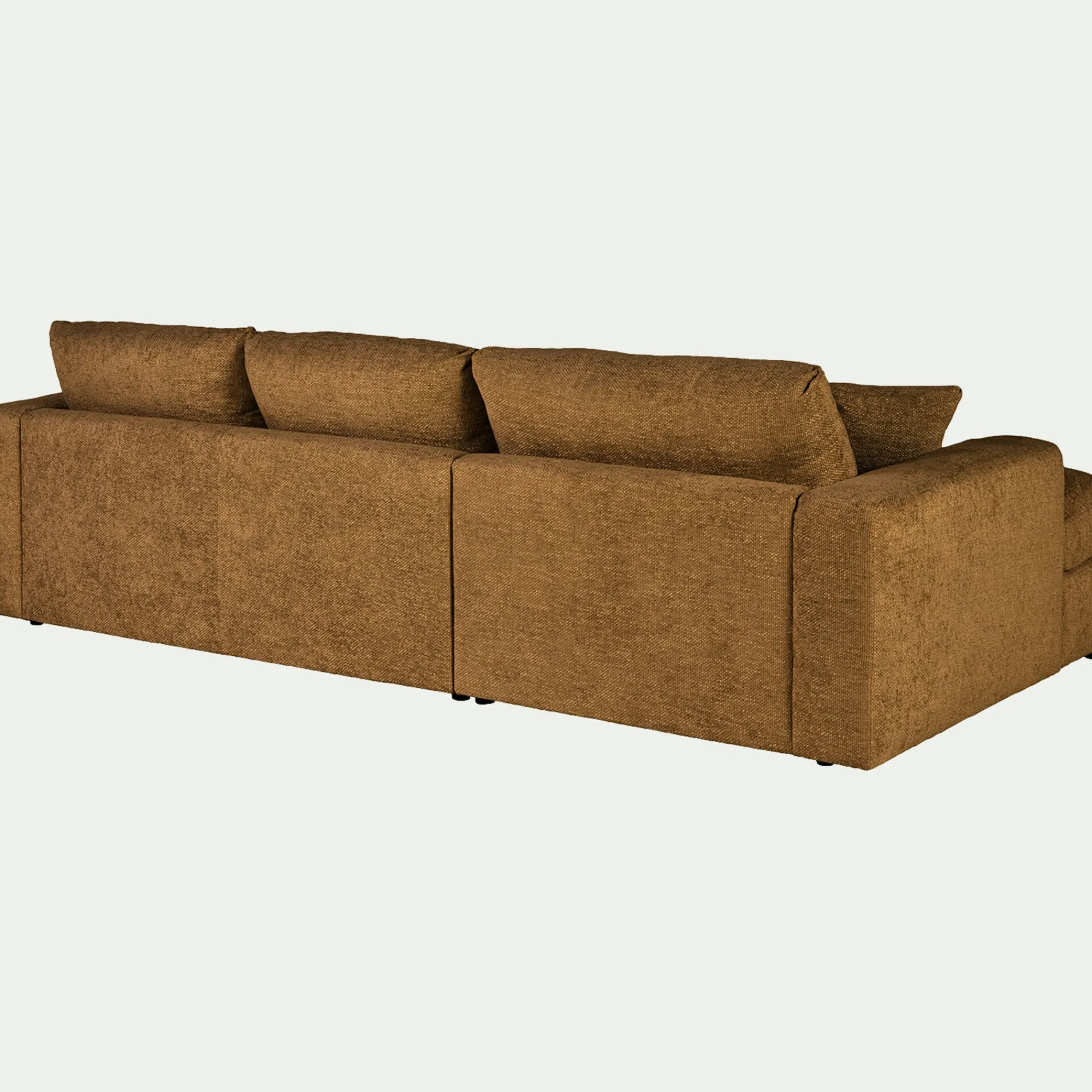 alinea Canapé En Velours|Canapé 2 Places*Canapé petit angle droit fixe en tissu chenille benjo - argan Jaune