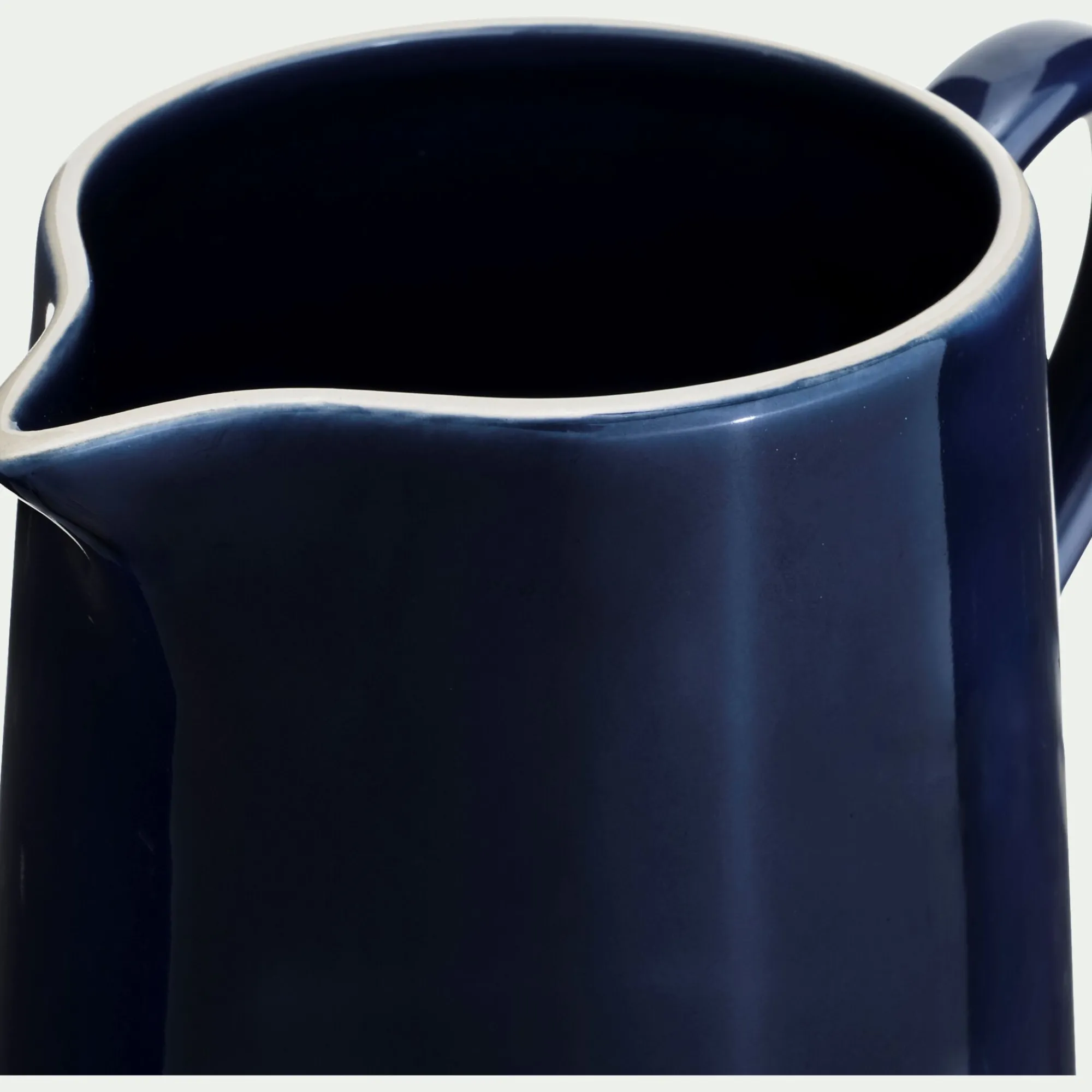 alinea Pichet, Bouteille En Verre Et Carafe*Carafe avec anse en grès 1,7L - Bleu