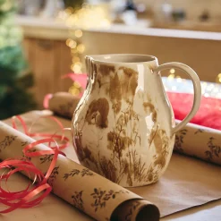 alinea Pichet, Bouteille En Verre Et Carafe|Verre Et Carafe De Noël*Carafe avec anse en grès 1L - argan Jaune