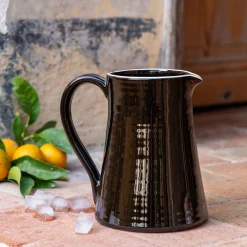 alinea Pichet, Bouteille En Verre Et Carafe|Verre Et Carafe De Noël*Carafe avec anse en grès 2L - Noir