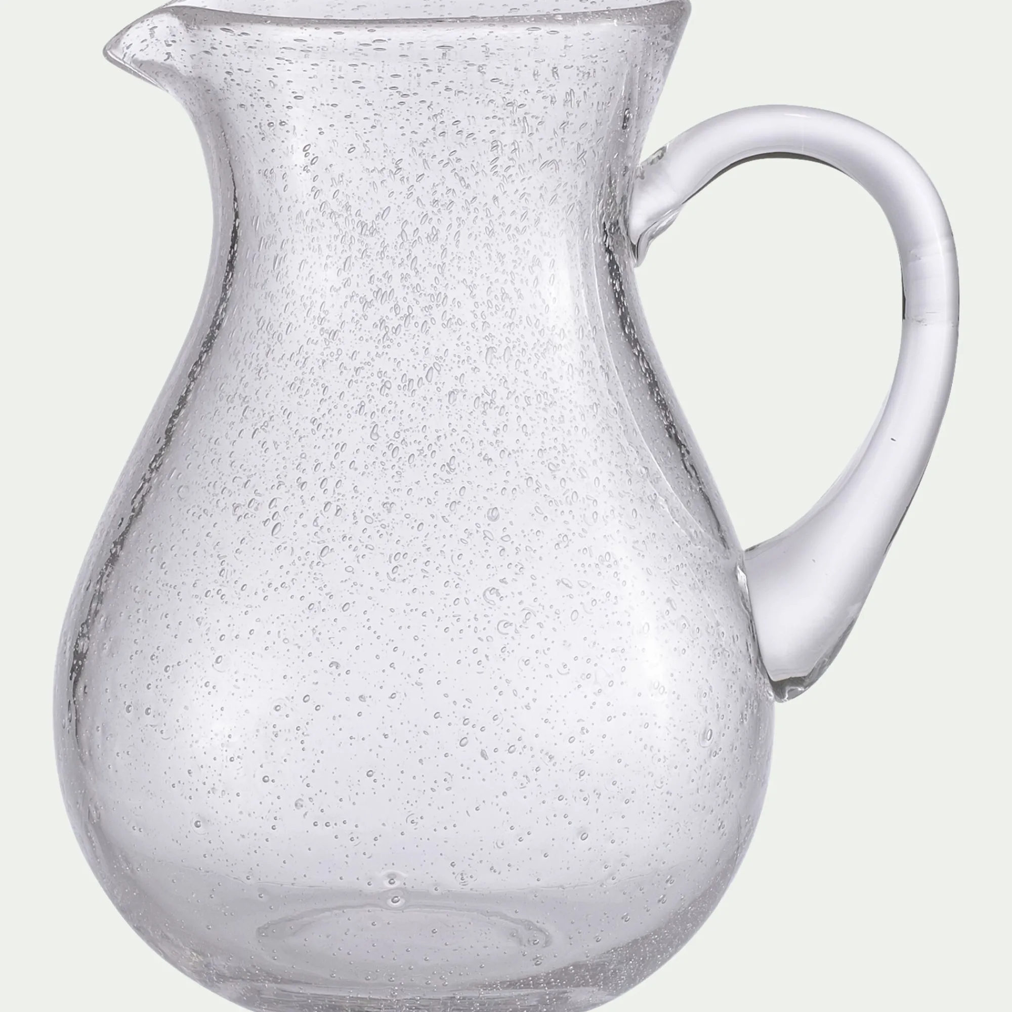 alinea Pichet, Bouteille En Verre Et Carafe*Carafe avec anse en verre bullé 1,5L - Transparent