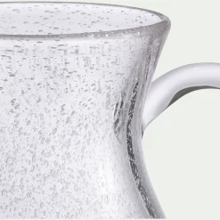 alinea Pichet, Bouteille En Verre Et Carafe*Carafe avec anse en verre bullé 1,5L - Transparent