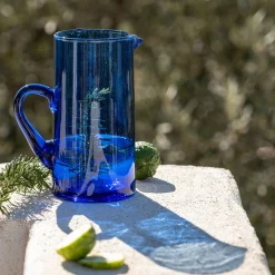 alinea Pichet, Bouteille En Verre Et Carafe*Carafe avec anse en verre recyclé 1,1L - Bleu
