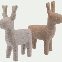 alinea Décoration De La Table De Noël|Objet Décoratif De Noël*Cerf à poser H18,5cm - (modèle aléatoire) Beige