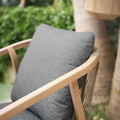 alinea Chaise De Jardin*Chaise de jardin avec accoudoirs en aluminium effet bois - gris