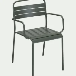 alinea Chaise De Jardin*Chaise de jardin avec accoudoirs en acier - cèdre Vert