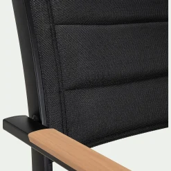 alinea Chaise De Jardin*Chaise de jardin avec accoudoirs en aluminium et textilène - Noir
