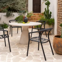 alinea Chaise De Jardin*Chaise de jardin avec accoudoirs en aluminium - noir