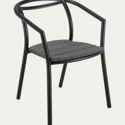 alinea Chaise De Jardin*Chaise de jardin avec accoudoirs en aluminium - noir