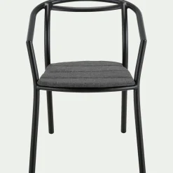 alinea Chaise De Jardin*Chaise de jardin avec accoudoirs en aluminium - noir