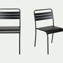 alinea Chaise De Jardin*Chaise de jardin empilable en acier - Noir