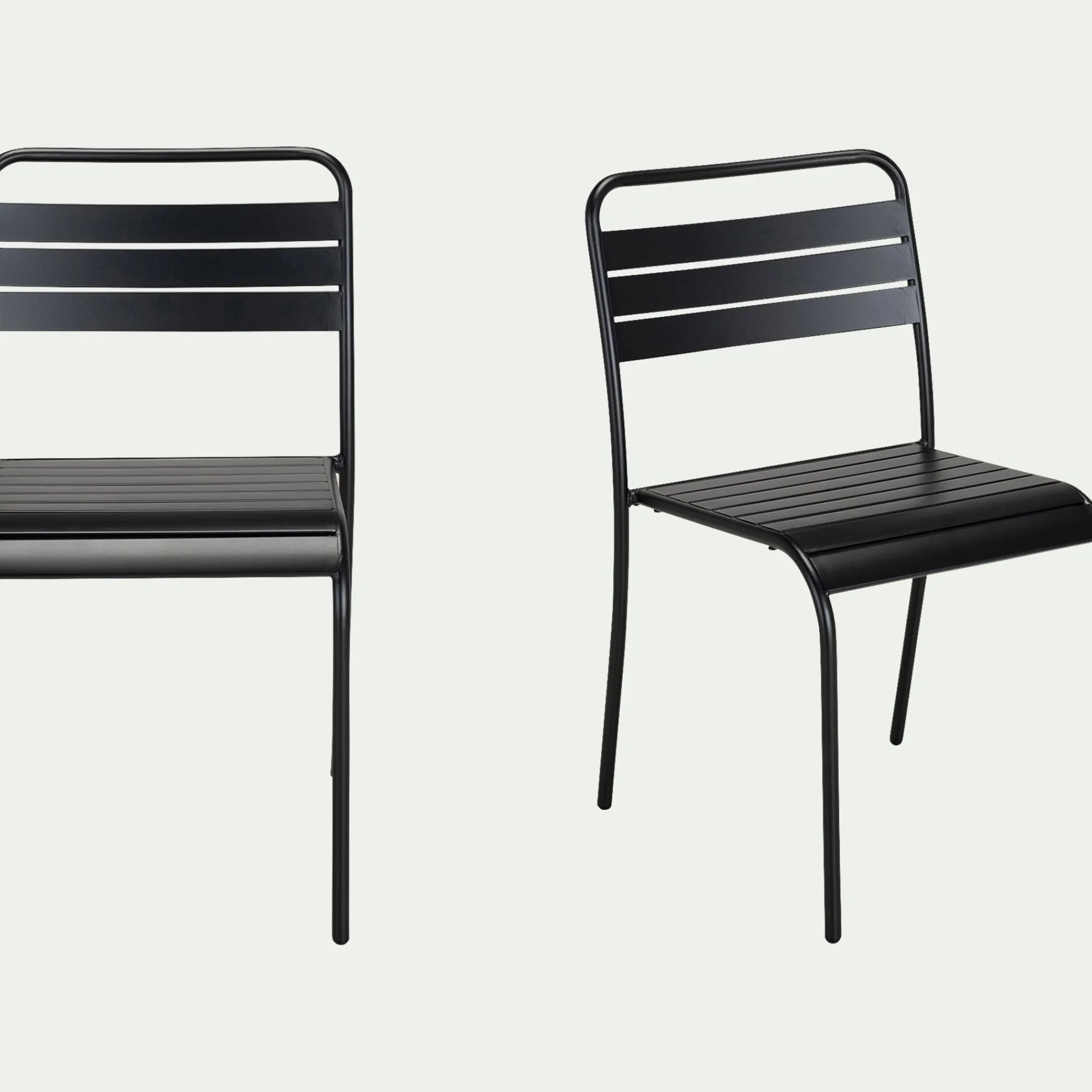 alinea Chaise De Jardin*Chaise de jardin empilable en acier - Noir