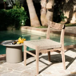 alinea Chaise De Jardin|Chaise De Salle À Manger*Chaise de jardin en acacia et assise en corde - Bois foncé